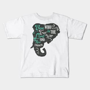 Bull Elephant silhouette with motivational words of wisdom Kids T-Shirt